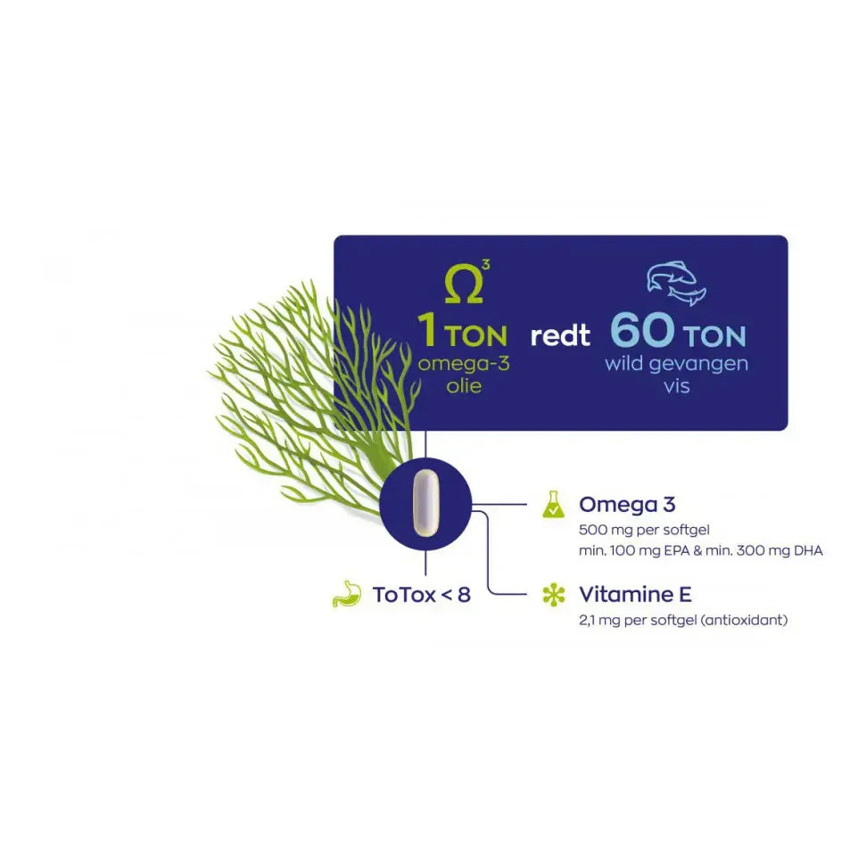 Vitakruid Vegan omega 3 1000 triglyceriden 300 DHA 100 EPA 90 softgels