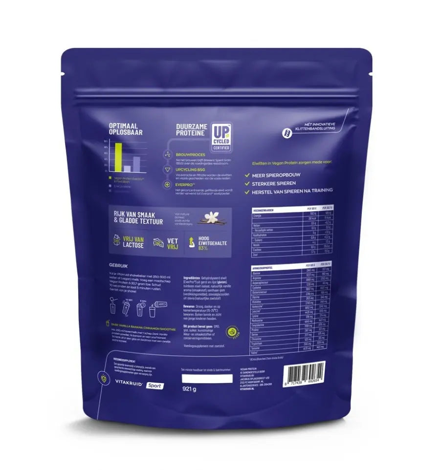 Vitakruid Vegan Protein Dark Vanilla (afbeelding 2)