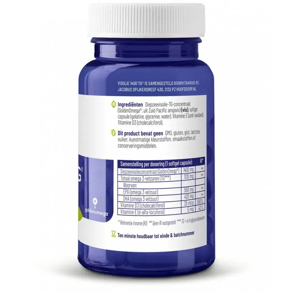 Vitakruid Visolie 1400 + D3 30 softgels (afbeelding 3)