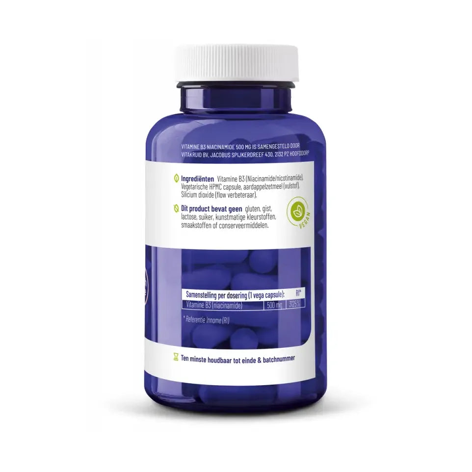 Vitakruid Vitamine B3 Niacinamide 500 mg 90 vcaps