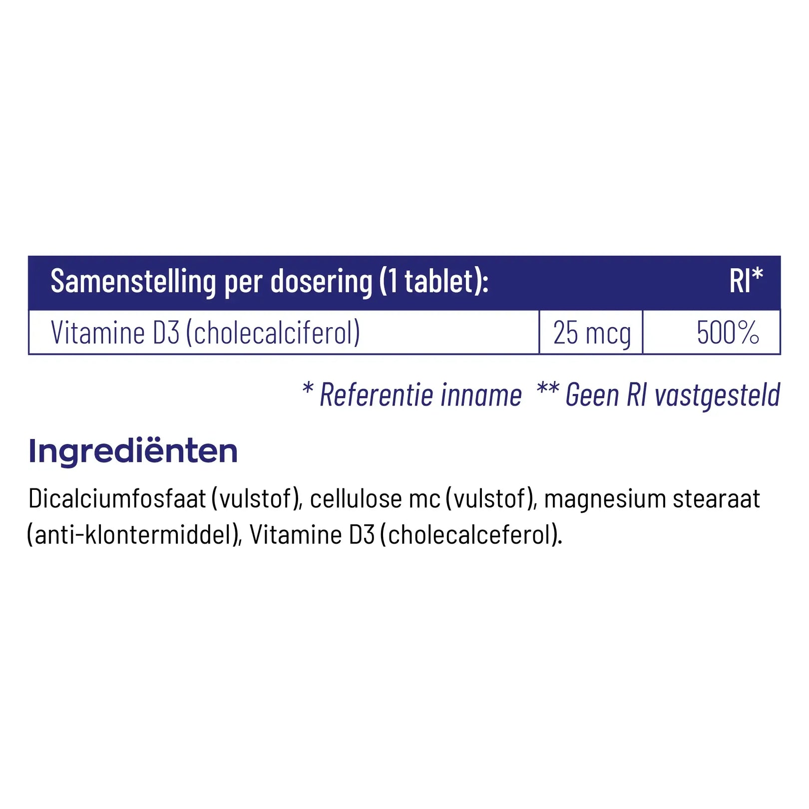 Vitakruid Vitamine D3 25 mcg 120 tabletten