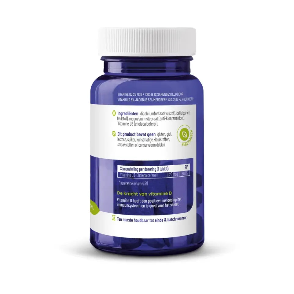 Vitakruid Vitamine D3 25 mcg 120 tabletten