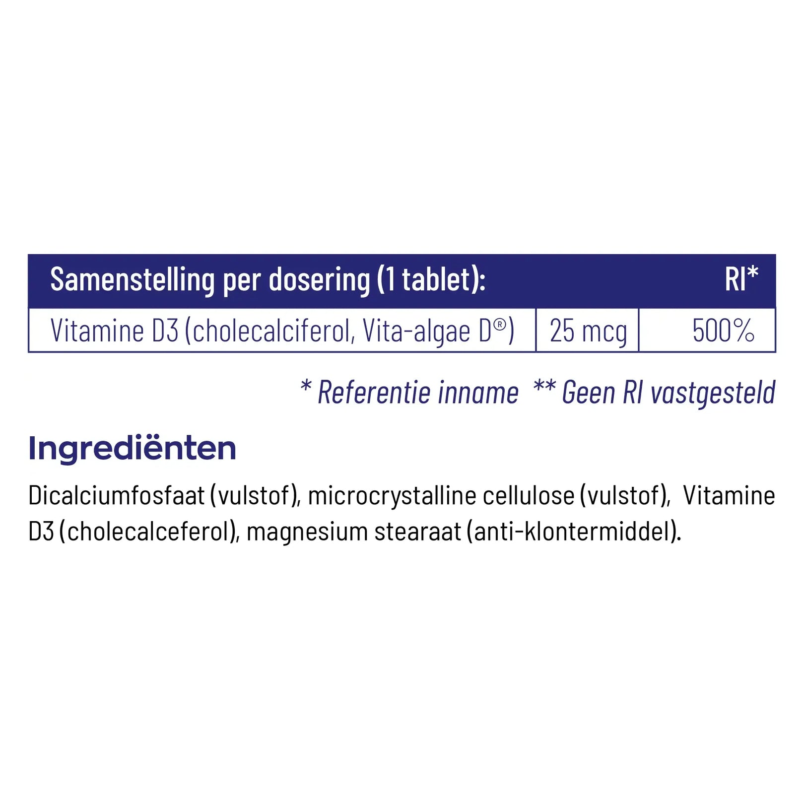 Vitakruid Vitamine D3 Vegan 25 mcg 120 tabletten