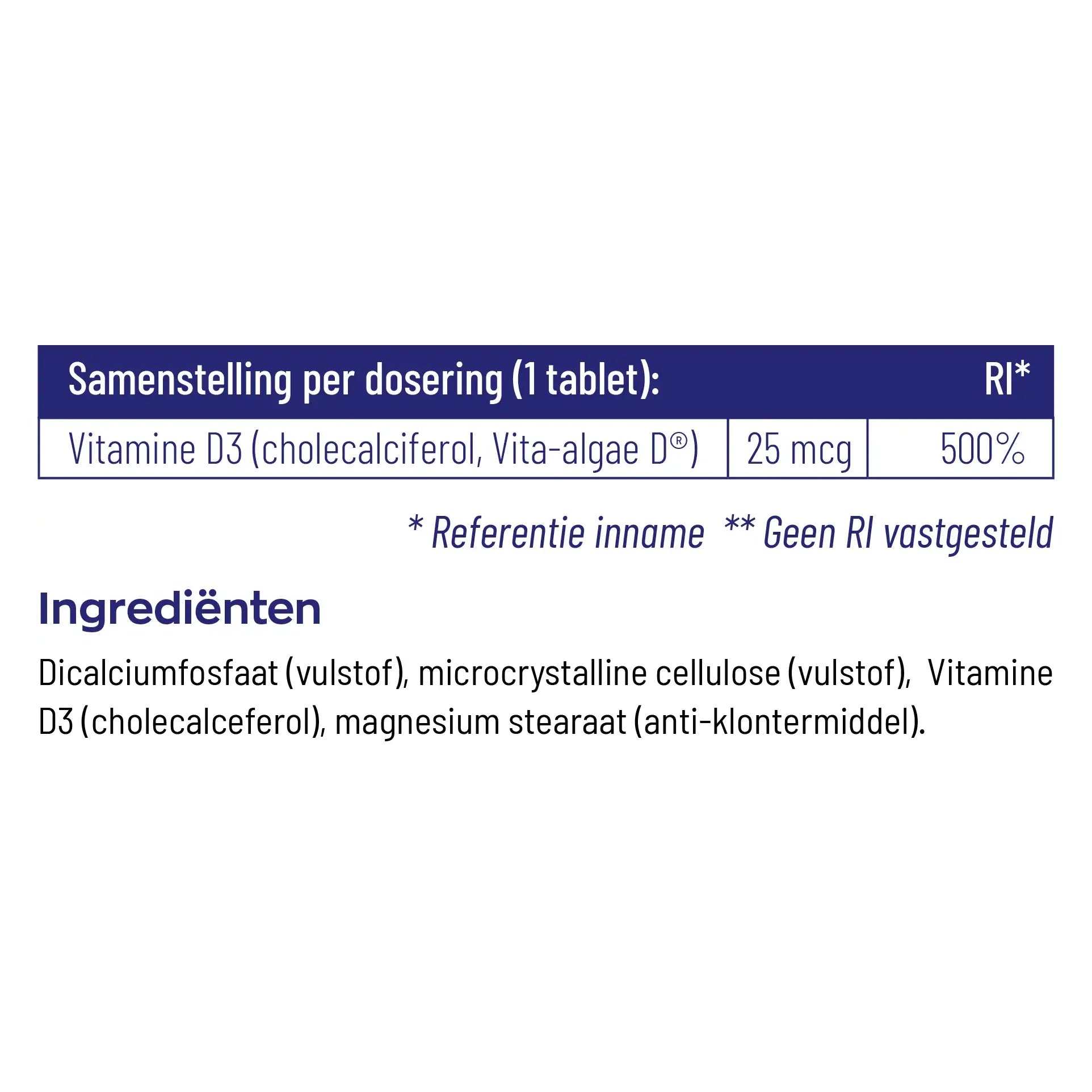Vitakruid Vitamine D3 Vegan 25 mcg 120 tabletten