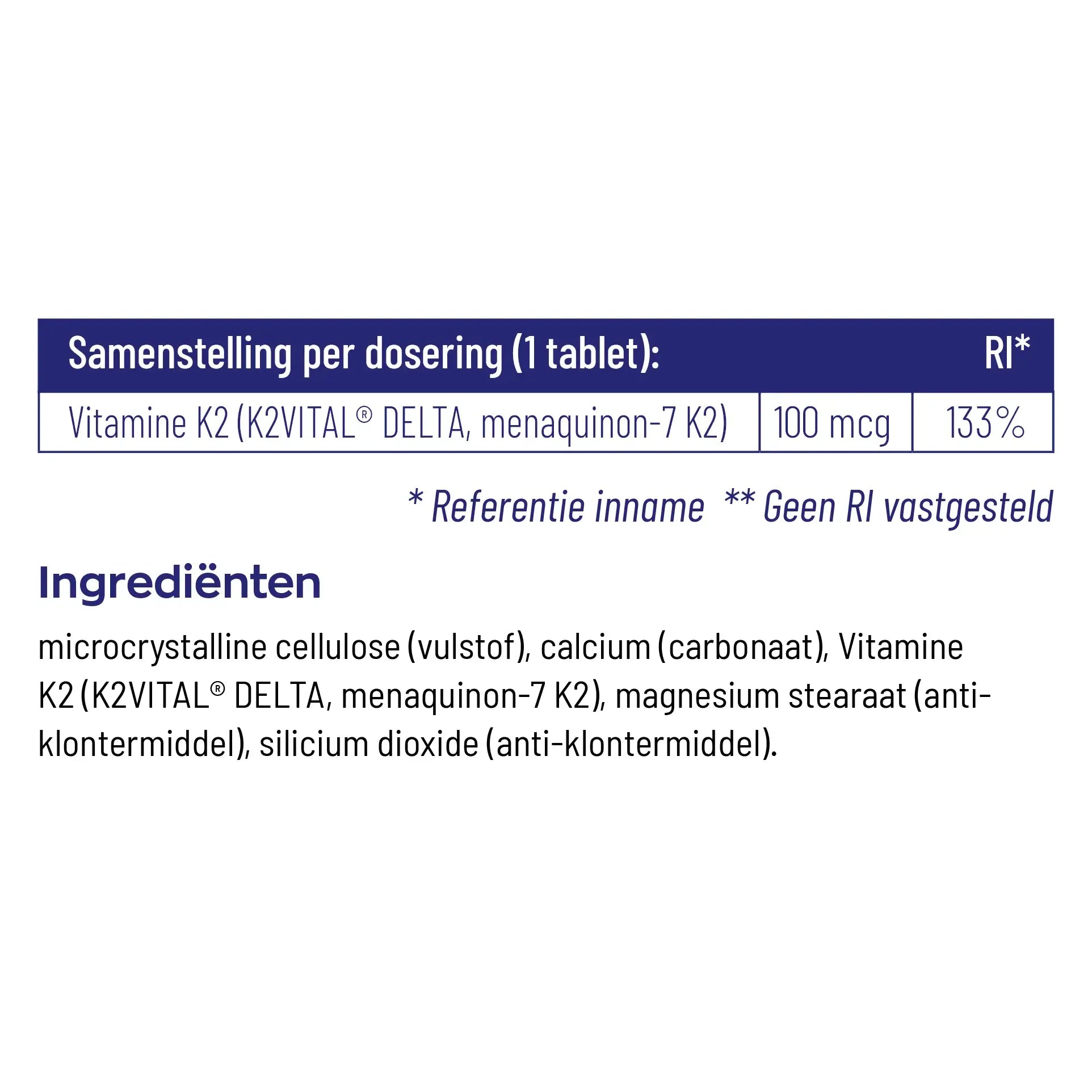 Vitakruid Vitamine K2 100 mcg 60 tabletten
