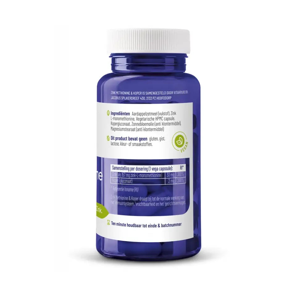 Vitakruid Zink methionine koper 90 vcaps