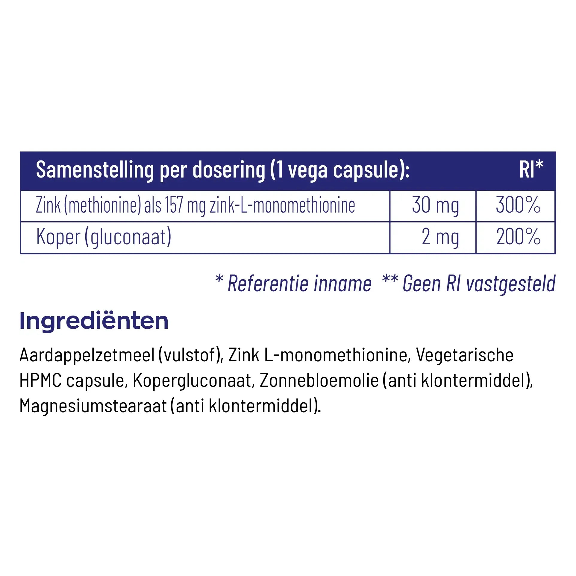Vitakruid Zink methionine koper 90 vcaps