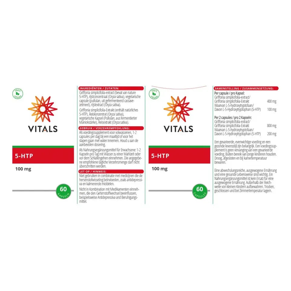 Vitals 5-HTP 100 mg 60 vcaps