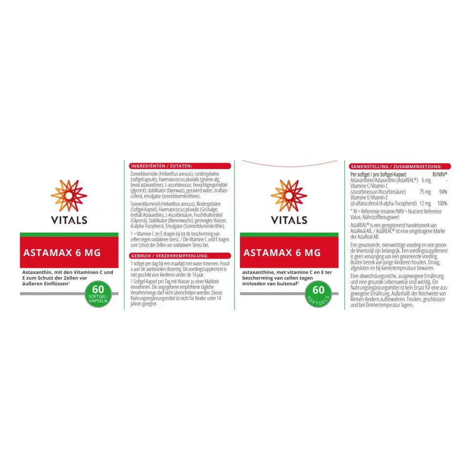 Vitals Astamax 6 mg 60 softgels (afbeelding 4)