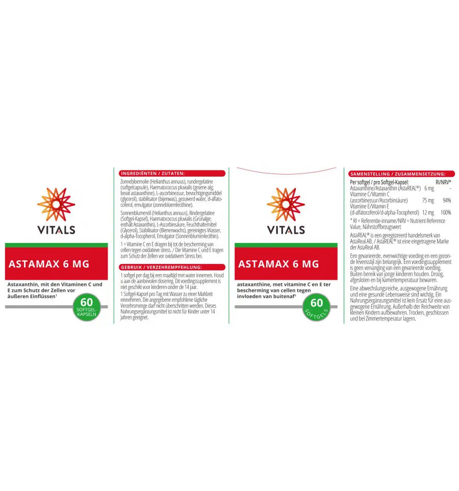 Vitals Astamax 6 mg 60 softgels (afbeelding 4)