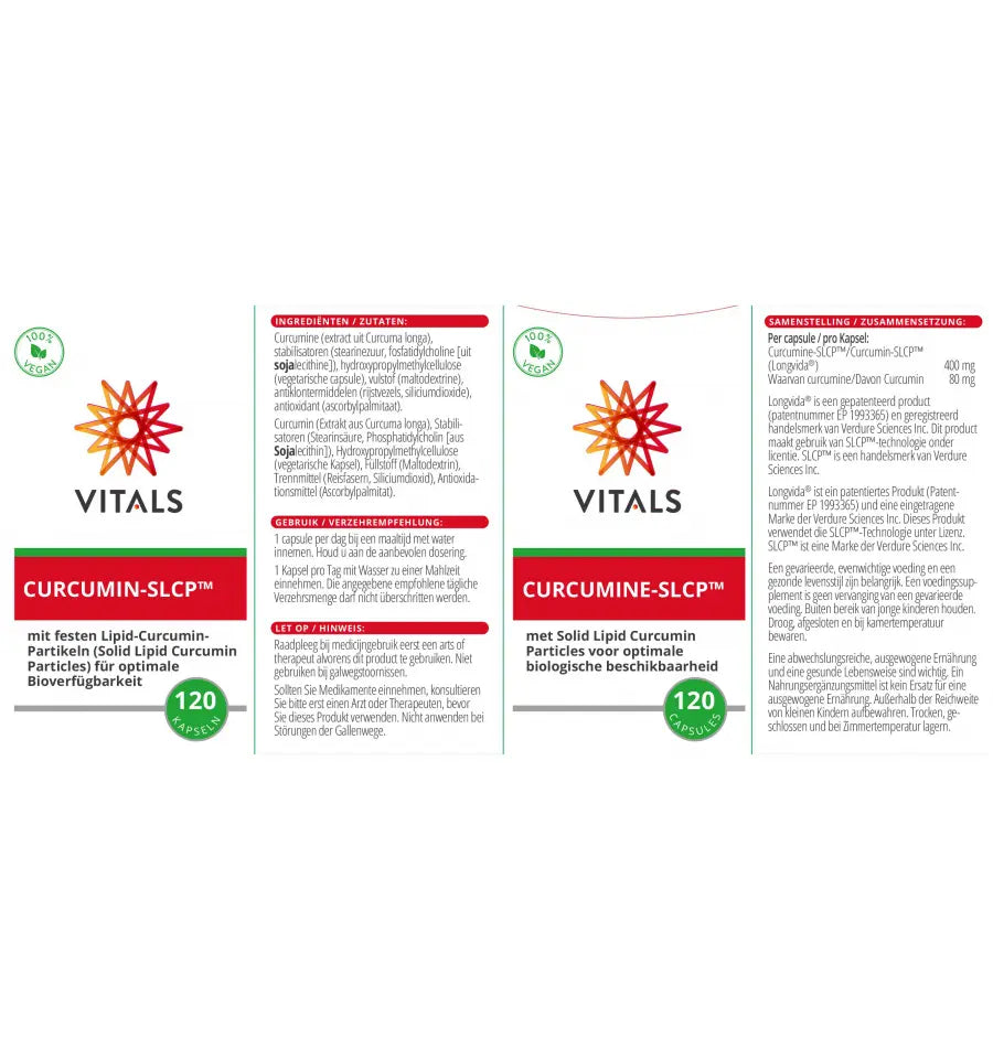 Vitals Curcumine SLCP 60 capsules (afbeelding 4)