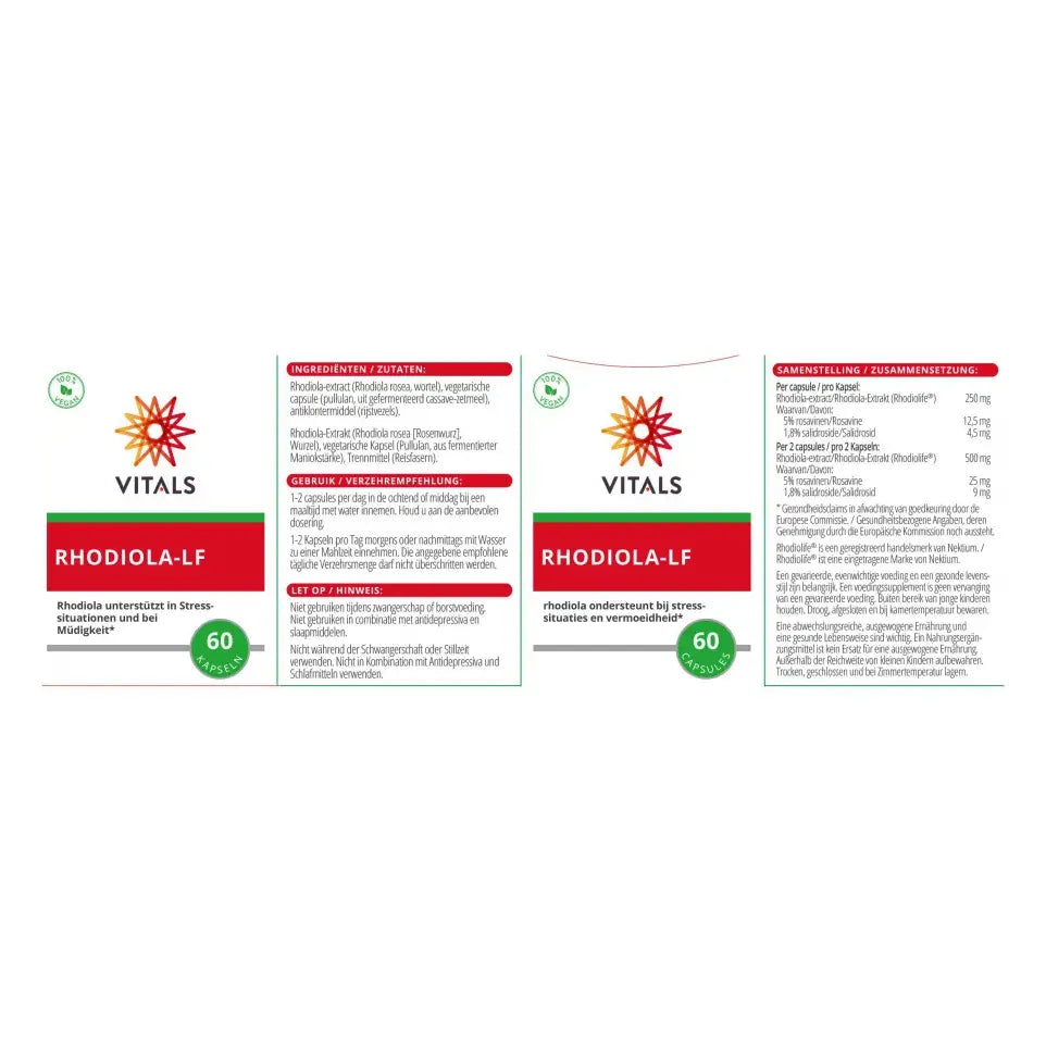 Vitals Rhodiola LF 60 capsules