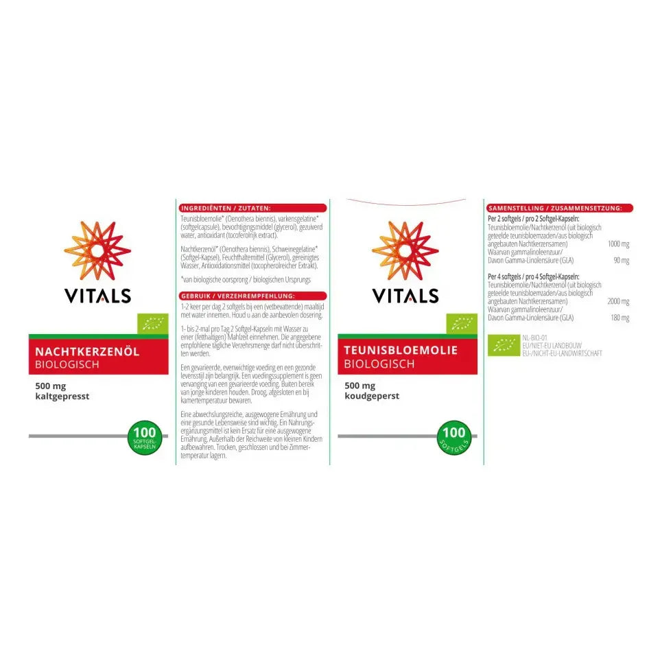 Vitals Teunisbloemolie 500 mg 100 softgels