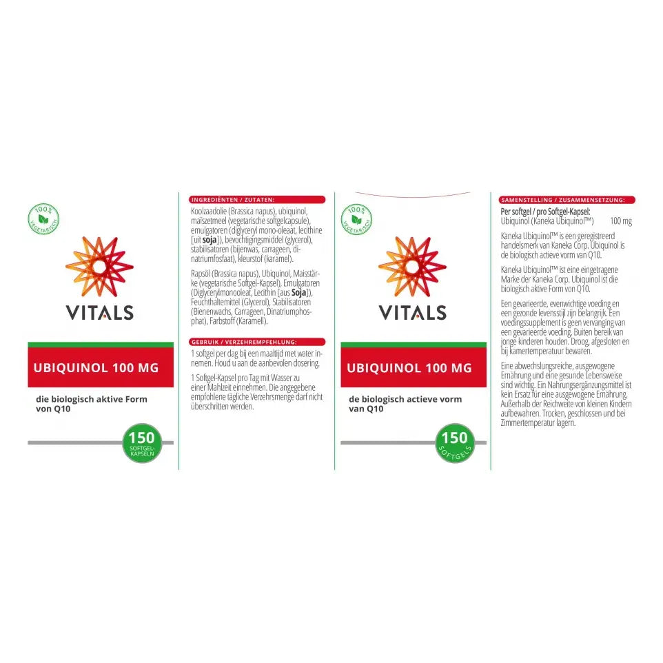 Vitals Ubiquinol 100 mg 60 capsules (afbeelding 4)