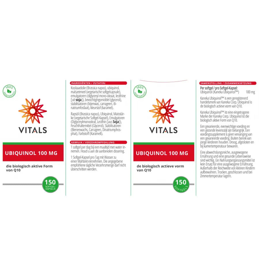 Vitals Ubiquinol 100 mg 60 capsules (afbeelding 4)