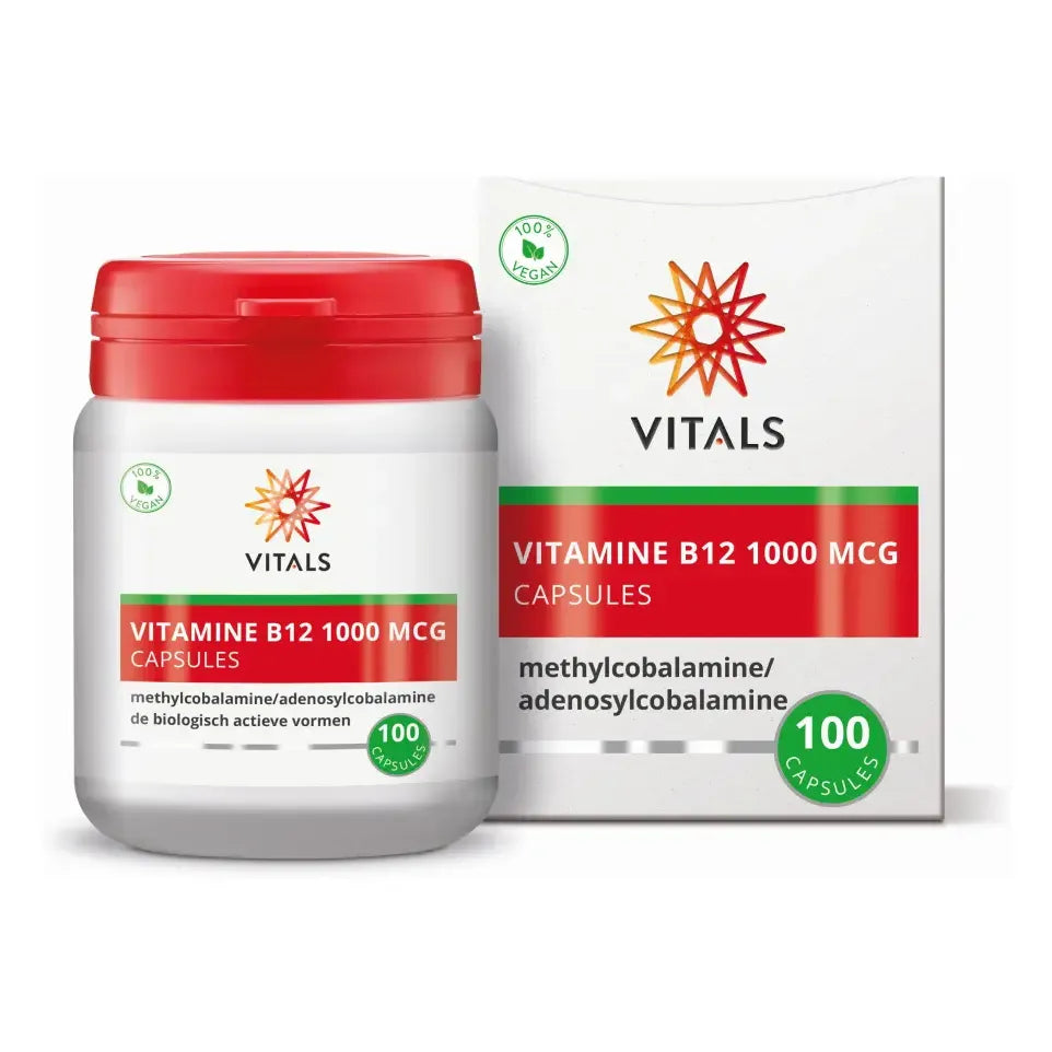Vitals Vitamine B12 1000 mcg 100 capsules (afbeelding 2)