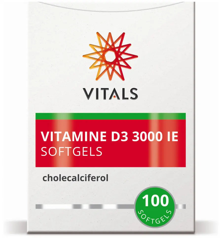 Vitals Vitamine D3 75 mcg 100 softgels (afbeelding 3)