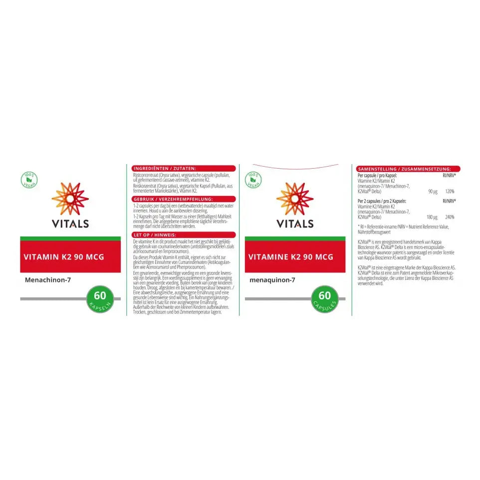 Vitals Vitamine K2 90 mcg 60 vcaps