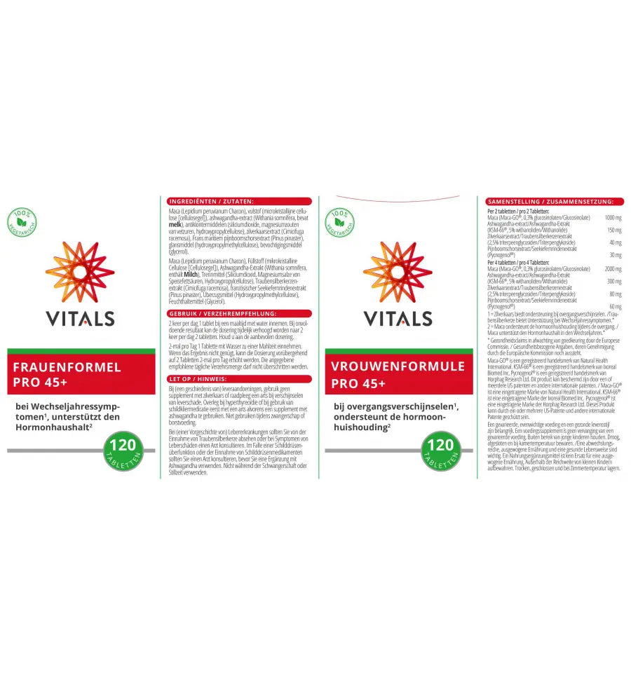 Vitals Vrouwenformule pro 45+ 60 tabletten (afbeelding 4)