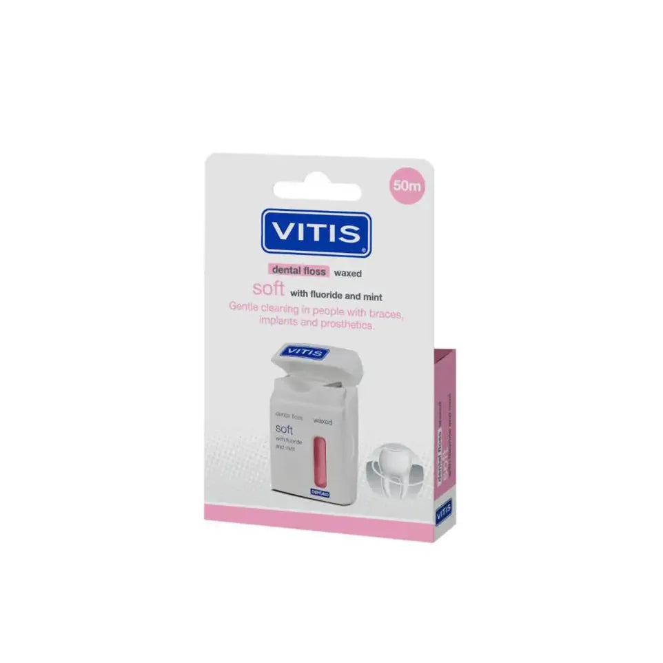 Vitis Floss soft waxed expanding fluor roze 50 meter