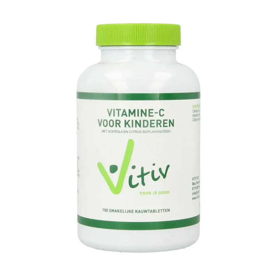 Vitiv Kinder vitamine C zuurvrij 120 mg 100 kauwtabletten