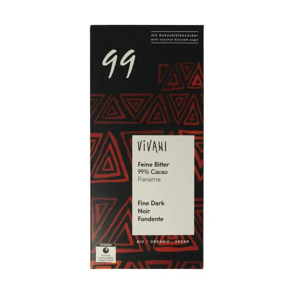 Vivani Chocolade puur delicaat 99% Panama 80 gram