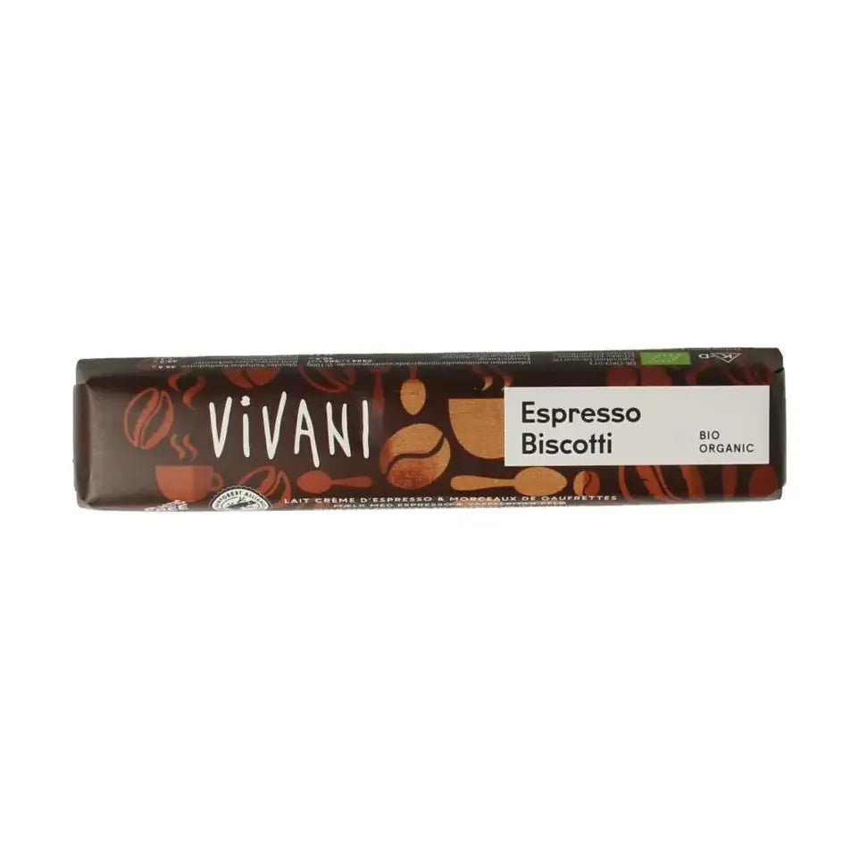 Vivani Chocolate to go espresso biscotti 40 gram