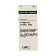 VSM Anacardium orientale 200K 4 gram globuli