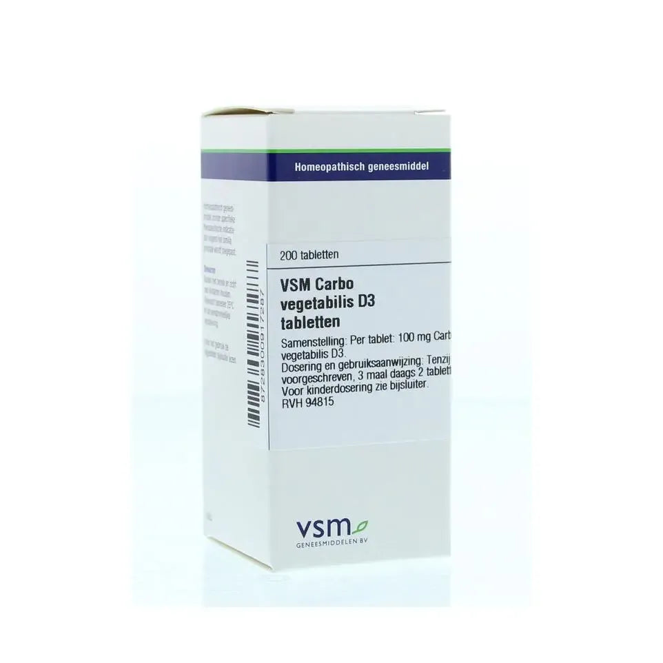 VSM Carbo vegetabilis D3 200 tabletten