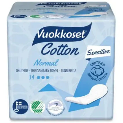 Vuokkoset Maandverband normaal organisch katoen 14 stuks