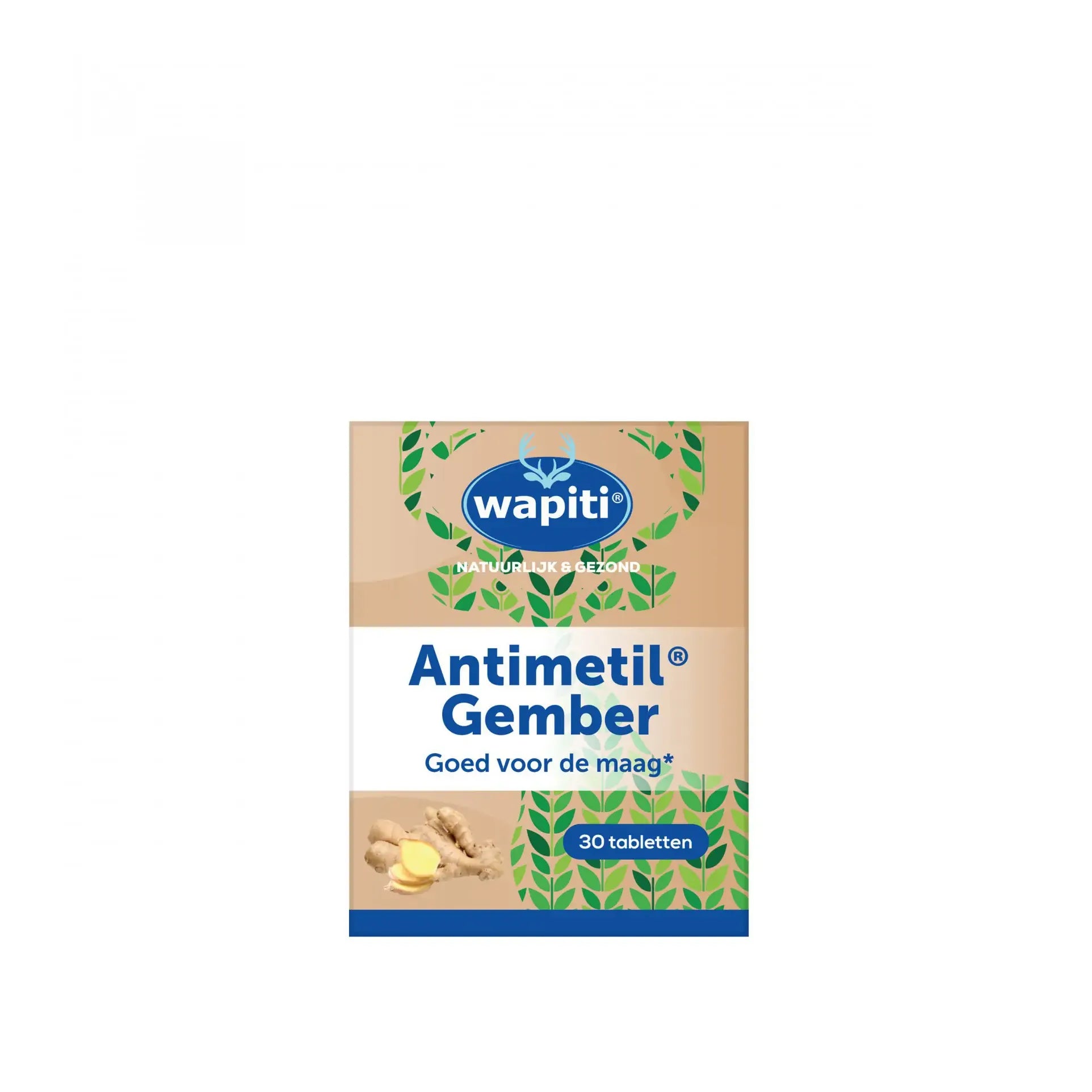 Wapiti Antimetil gember 30 tabletten
