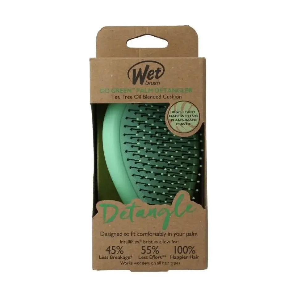 Wetbrush Go green palm detangler green tea tree oil