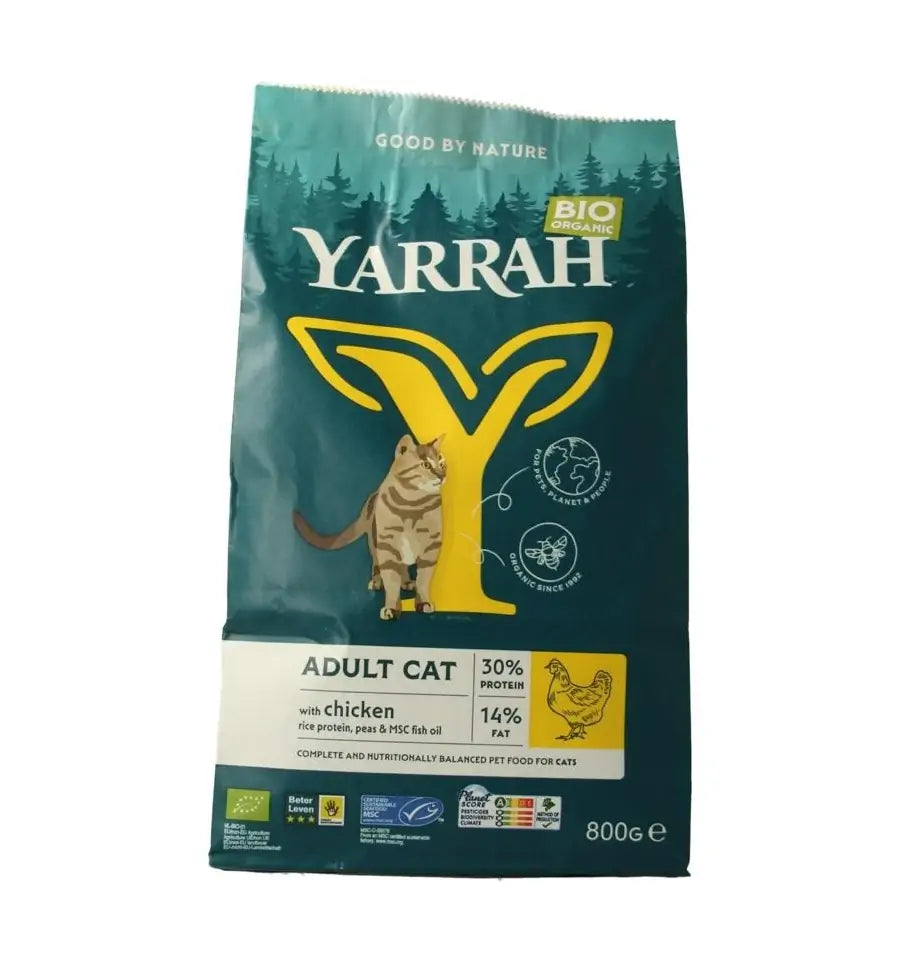 Yarrah Adult kattenvoer met kip biologisch 800 gram