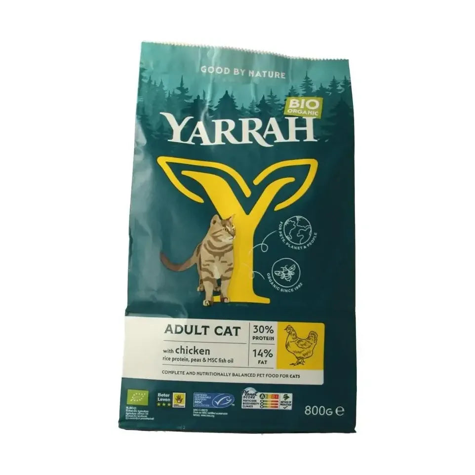 Yarrah Adult kattenvoer met kip biologisch 800 gram