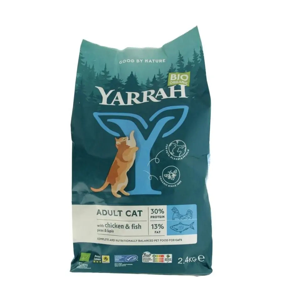 Yarrah Adult kattenvoer met vis biologisch 2400 gram