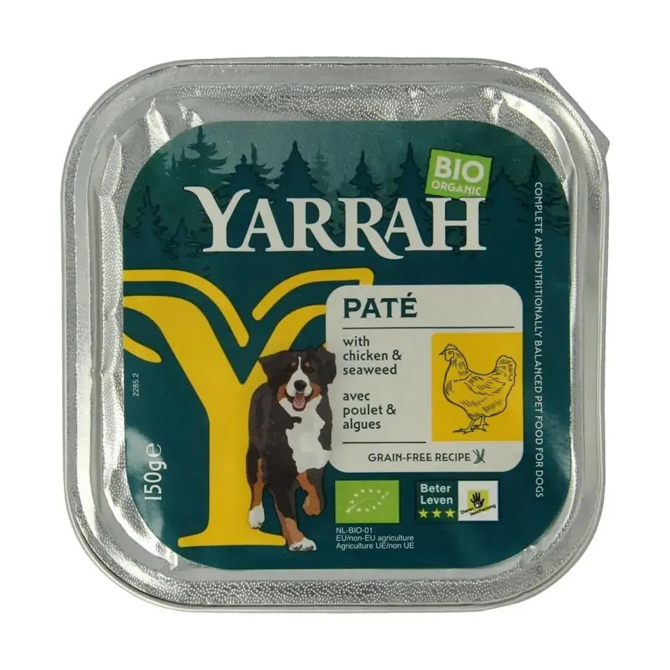 Yarrah Hondenvoer pate met kip biologisch 150 gram