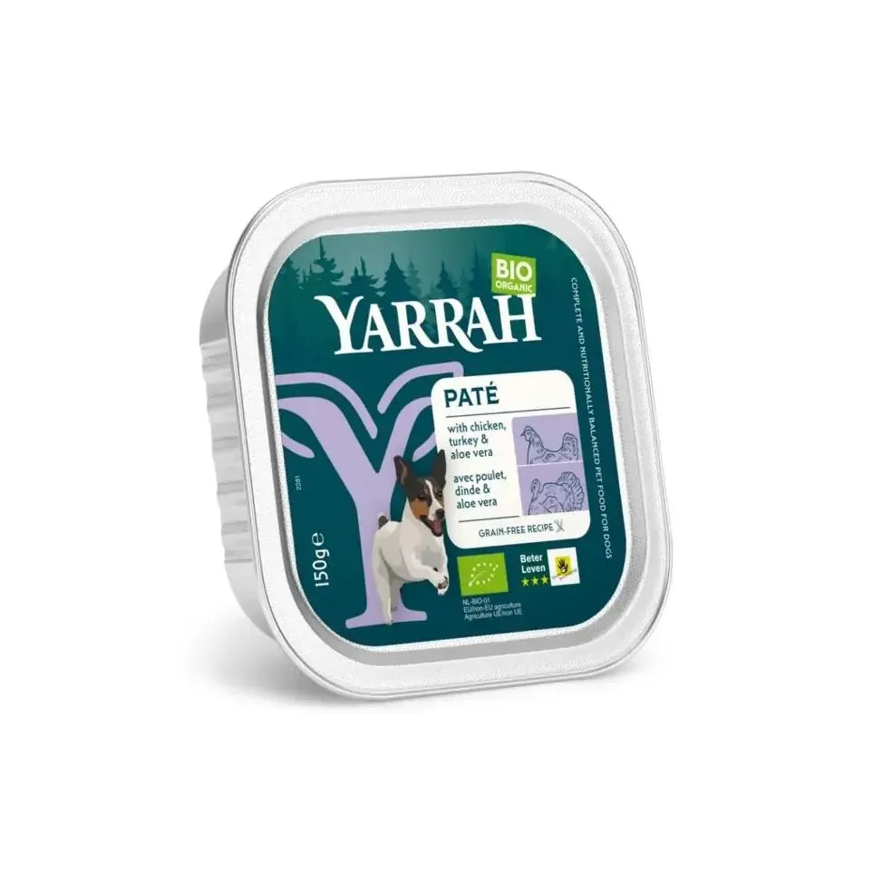 Yarrah Hondenvoer pate met kip en kalkoen biologisch 150 gram