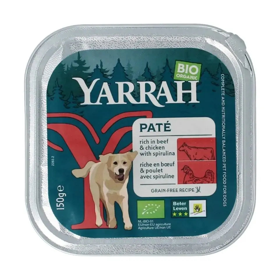 Yarrah Hondenvoer pate met rund en kip biologisch 150 gram