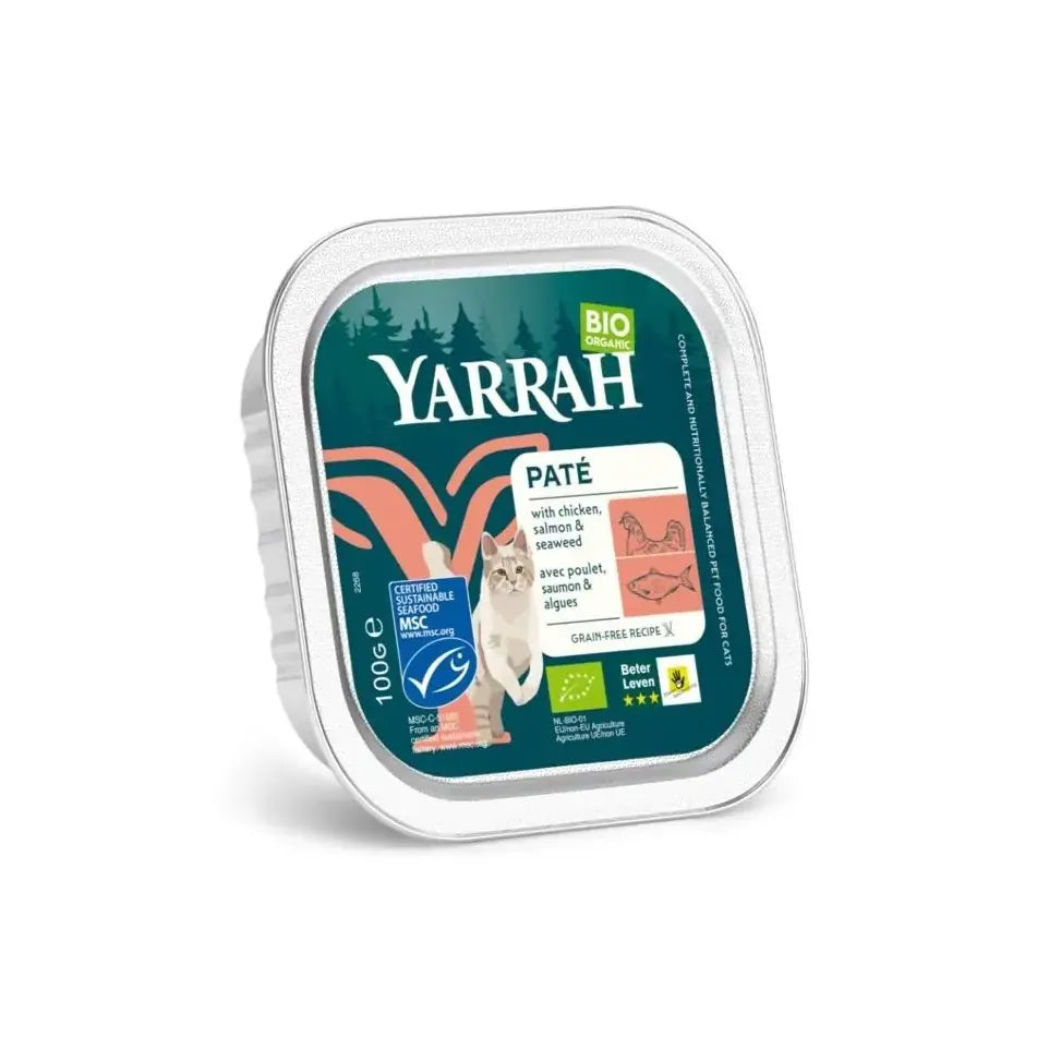 Yarrah Kattenvoer pate met zalm biologisch 100 gram