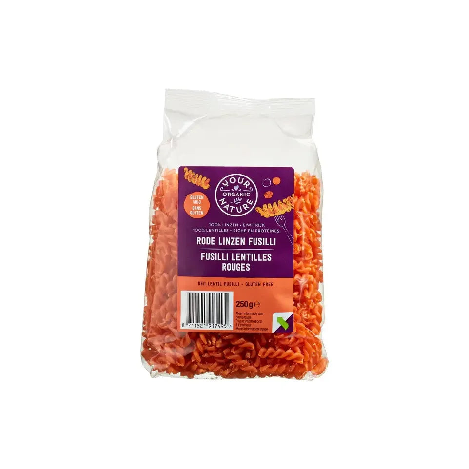 Your Organic Nature Rode linzen pasta 250 gram