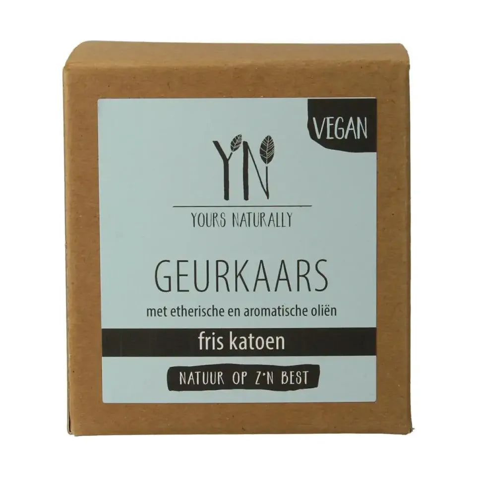 Yours Naturally Geurkaars in glas fris katoen 20cl