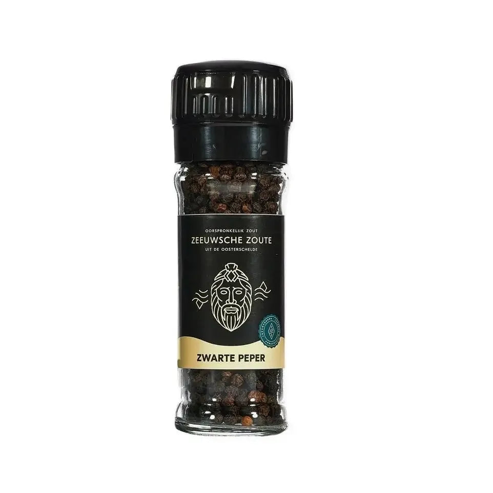 Zeeuwsche Zoute Pepermolen zwarte peper biologisch 45 gram