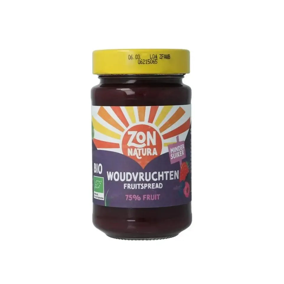Zonnatura Fruitspread woudvruchten 75% 250 gram