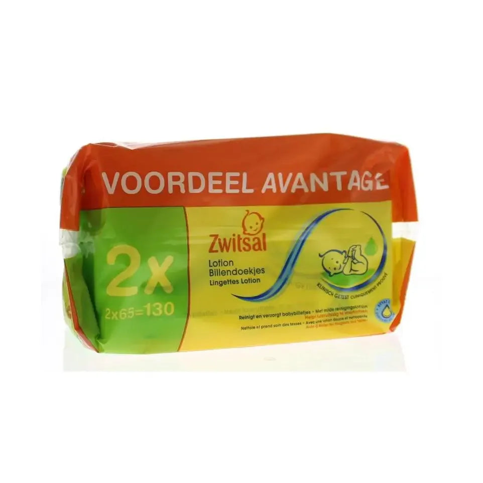 Zwitsal Billendoekjes met lotion 65 2 stuks